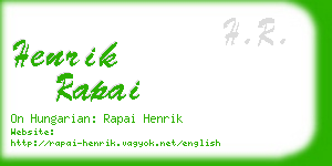 henrik rapai business card